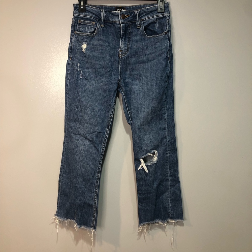 BDG Urban Outfitters Distressed Blue Jeans High Rise Kick Flare Denim
